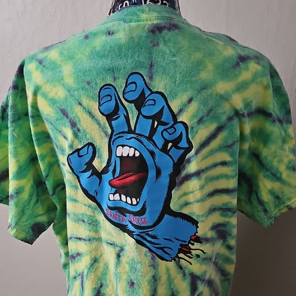 Santa Cruz Green and Purple Tie-Dye T-Shirt - Picture 3 of 3